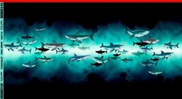 French Terry Panel ca. 85 cm Shark Tank by Thorsten Berger von Swafing